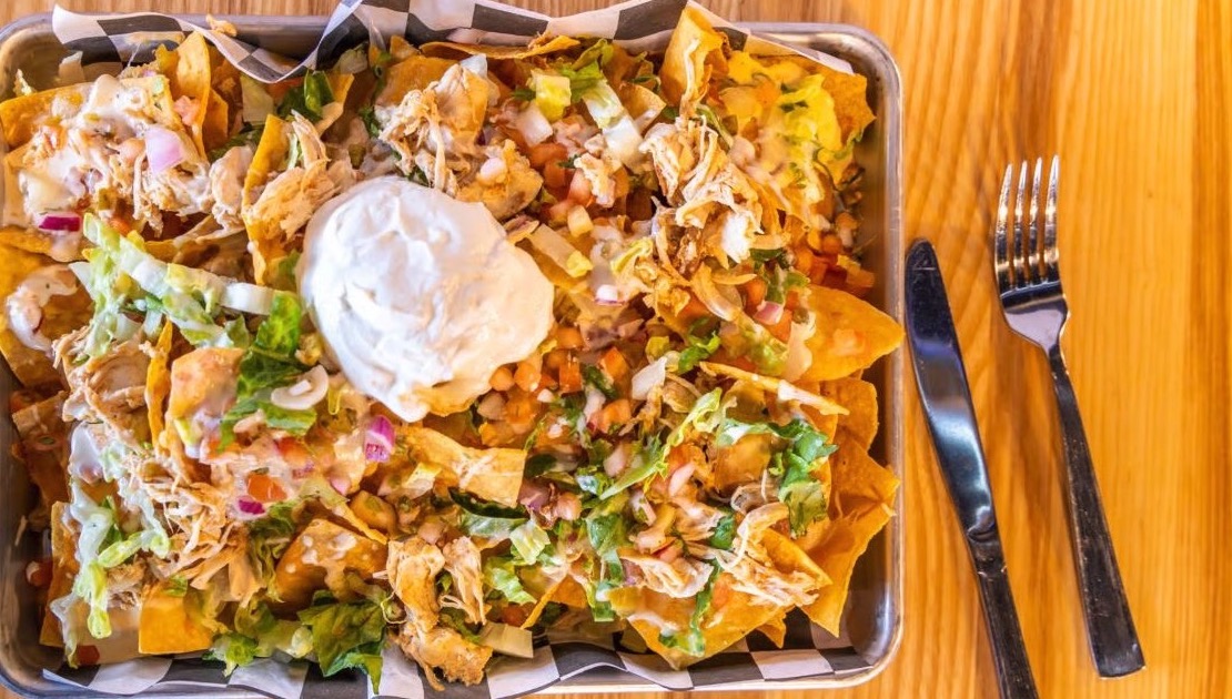 Loaded nachos from the PINZ kitchen
